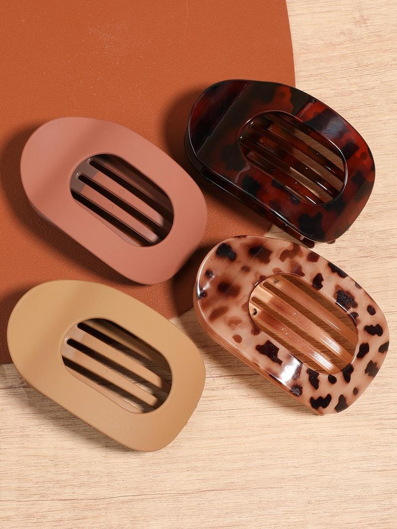 Fashionable Hair Claw Clips, Casual and Versatile Hair Accessories for Women, Minimalist Headwear Suitable for Thick Hair, Flat Claw Clips