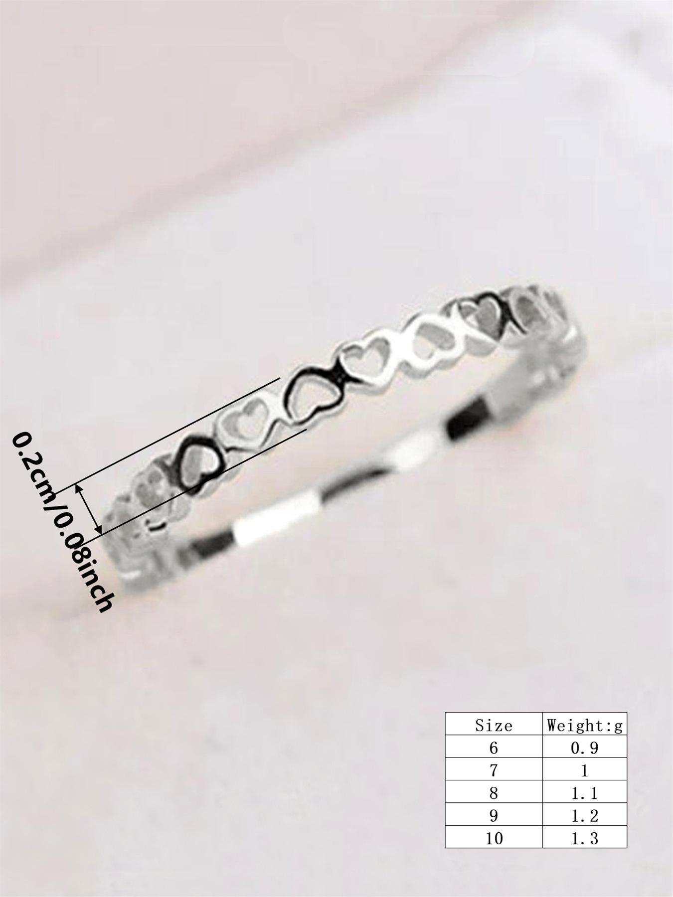 S925 Sterling Silver Heart Decor Ring, Fashion Accessories for Women & Girls, Trendy All-match & Exquisite Jewelry for Birthday Gift, Heart Shaped Ring