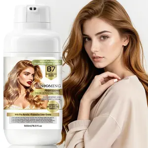 500ML Warm Gold Keratin Semi-Permanent Hair Dye, Smooths Dry and Frizzy Hair, Long-Lasting Color, Gentle Formula, Suitable for All Hair Types