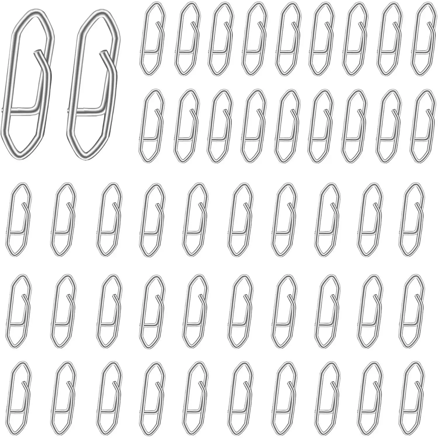 50 count Stainless Steel Fishing Power Speed Clips Lure Quick Connector