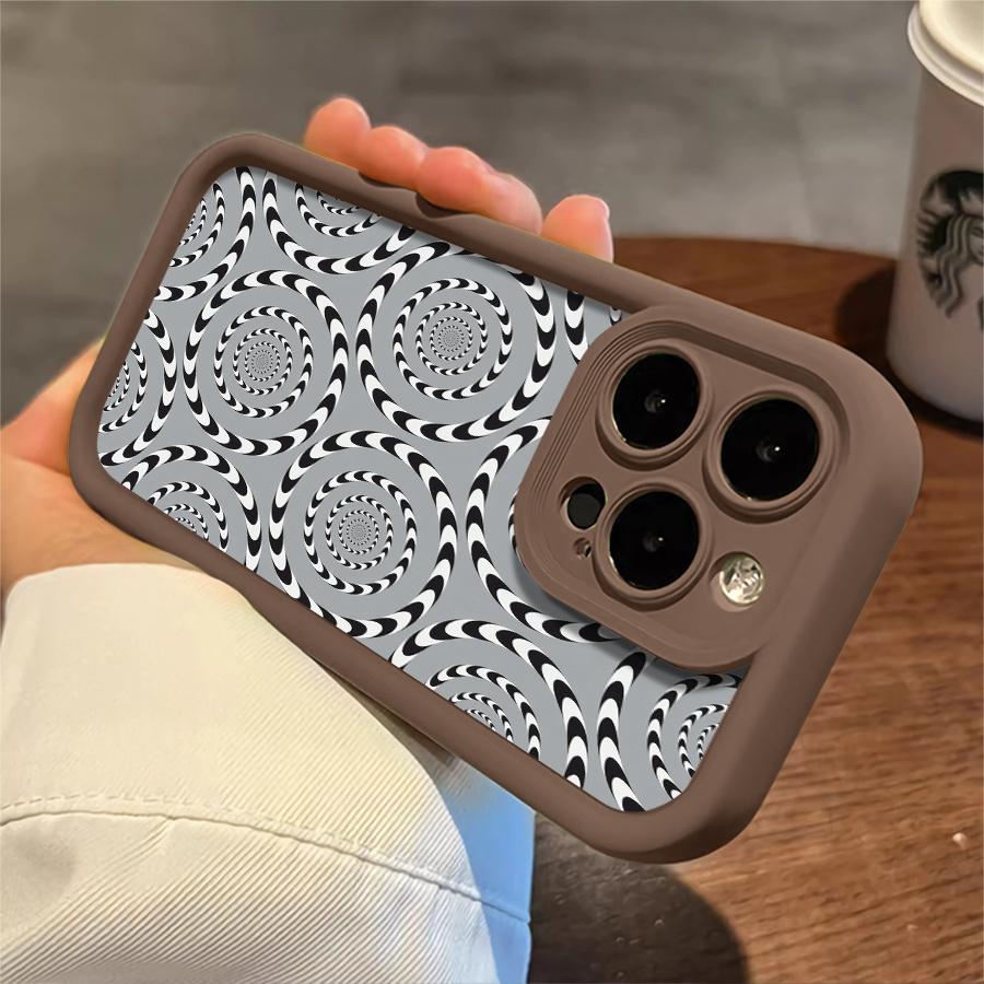 Phone Case: 1pc Optical Illusion Spiral Pattern Phone Case Suitable for Apple iPhone 17 E Air Pro ProMax iPhone16 15 14 Plus 13 12 Mini 11 X XS XR Antidrop Softshell Modern Fashion Can Be Given to Friends
