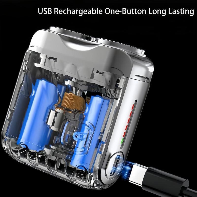 Mini Portable Electric Razor, Men's Beard Trimmer, Travel Mini Razor, Dual Head Floating Mens Electric Razor, Beauty Tool, Gift Choice