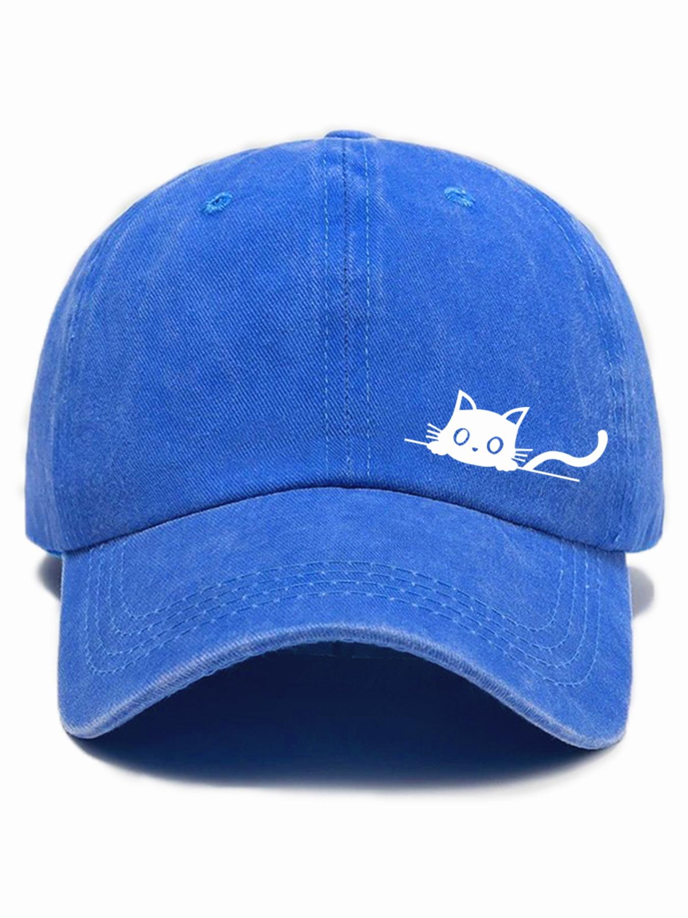 Cute Cartoon Cat Embroidery Baseball Cap, Embroidered Cap, Casual Outdoor Sports Hat for Men & Women, Fashion Accessories for Daily Wear