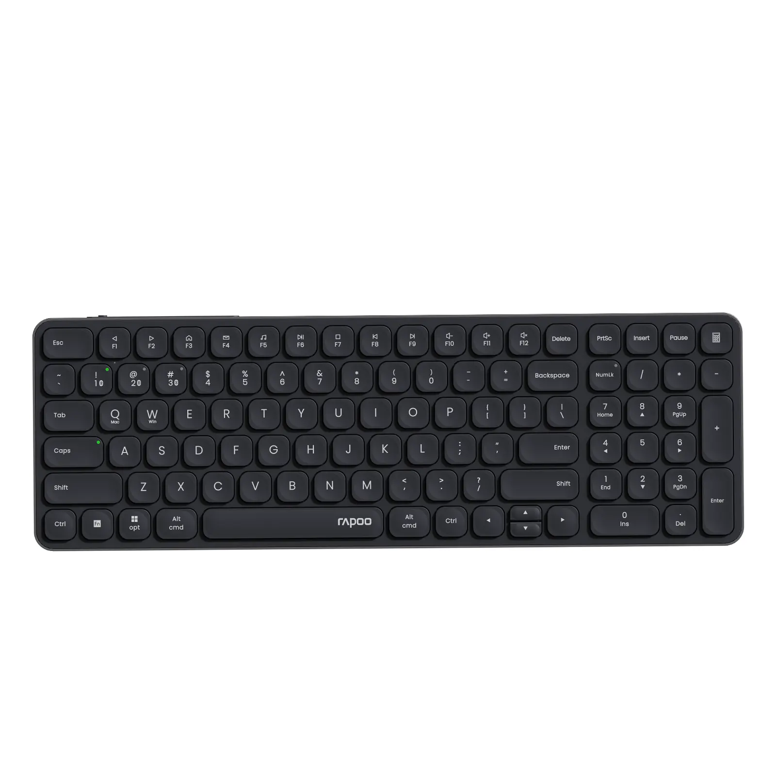 RAPOO E9350L Multi-Device Wireless Keyboard, Blade-Series 99-Key Ultra-Thin 2.4GHz Wireless Bluetooth Keyboard with Number Pad, Quiet, USB-C Rechargeable Computer Keyboard for Windows/Mac/Linux/Chrome