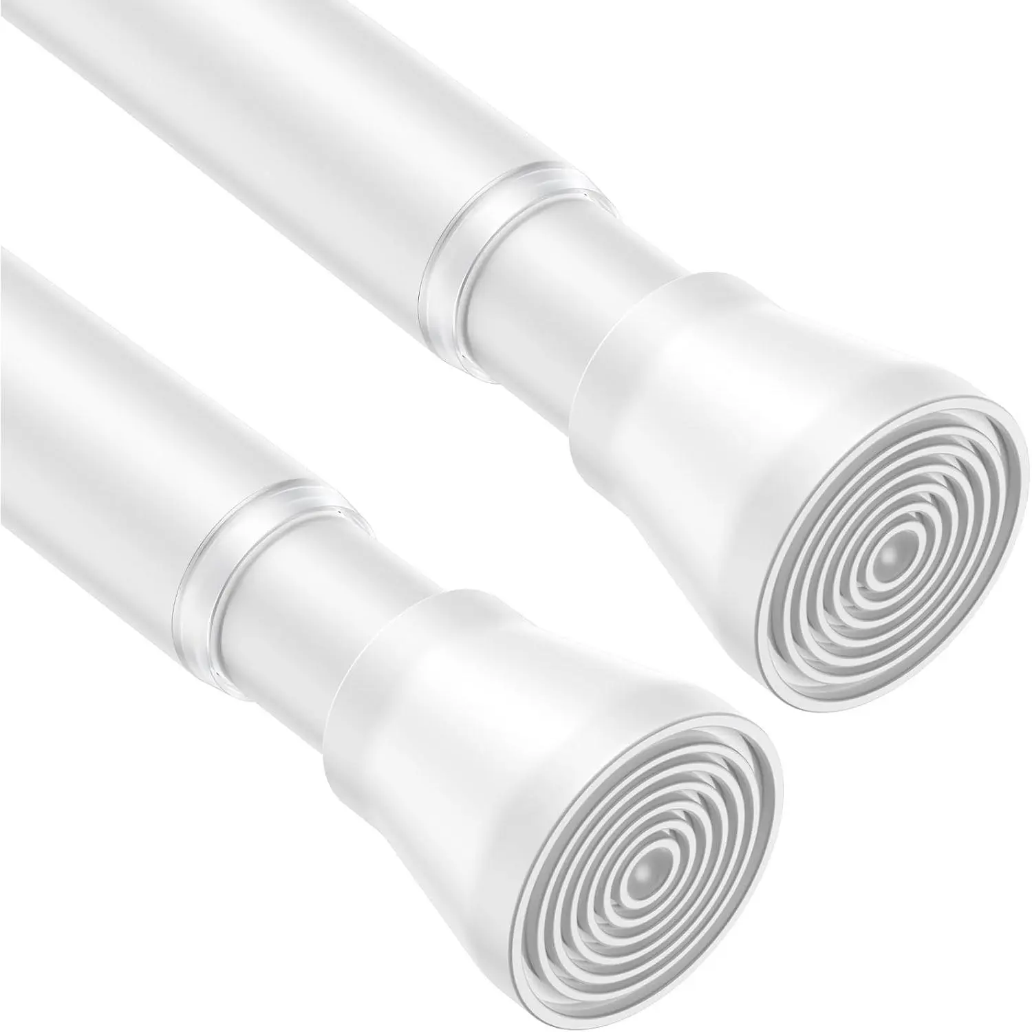 White 2pcs Small Tension Rods 17 to 26 Inch, Durable Tension Curtain Rods Short Curtain Rods No Drilling, Spring Tension Rods For Windows No Drilling, Adjustable Spring Rod Tension Non-Slip