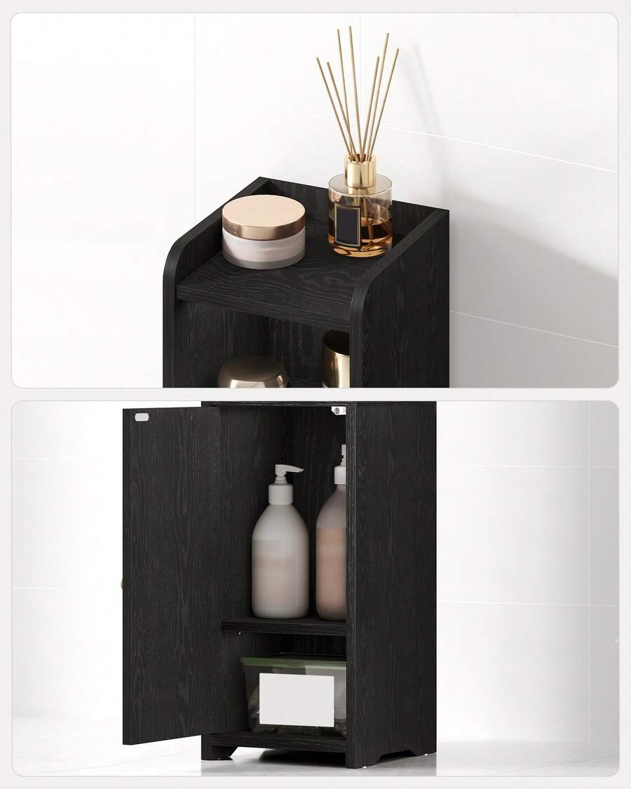 Bathroom Storage Cabinet, Corner Floor Cabinet With Doors And Adjustable Shelf, Narrow Toilet Paper Cabinet, Bathroom Organizer For Small Spaces, Room Decor Bathroom Storage Cabinet, Corner Floor Cabinet With Doors And Adjustable Shelf, Narrow Toilet Paper Cabinet, Bathroom Organizer For Small Spaces, Room Decor