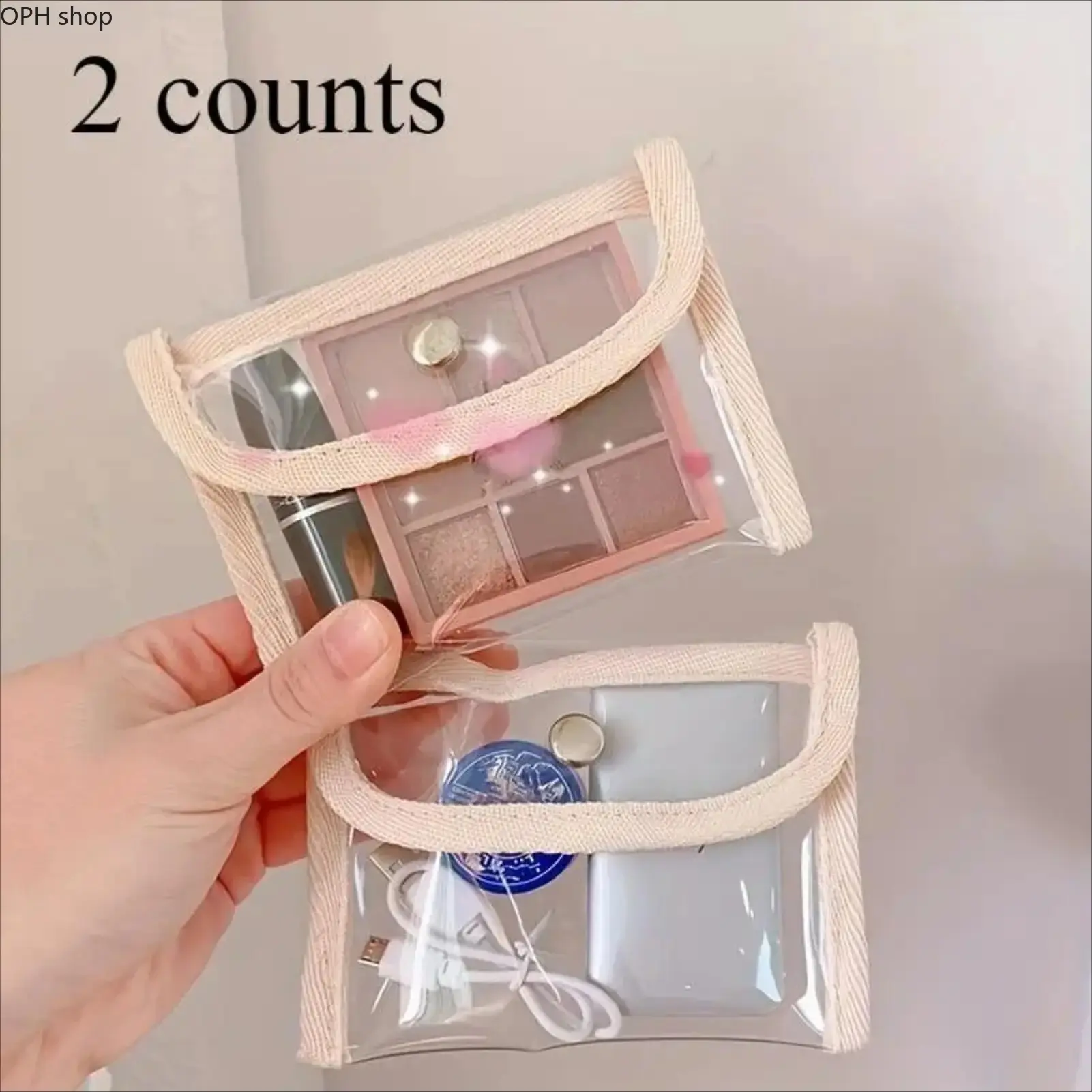 2-Pack Transparent Flap Mini Coin Purses - Lightweight Portable Storage Pouch, Versatile Wallet Bag for Home, Travel (Fashion Accessories)