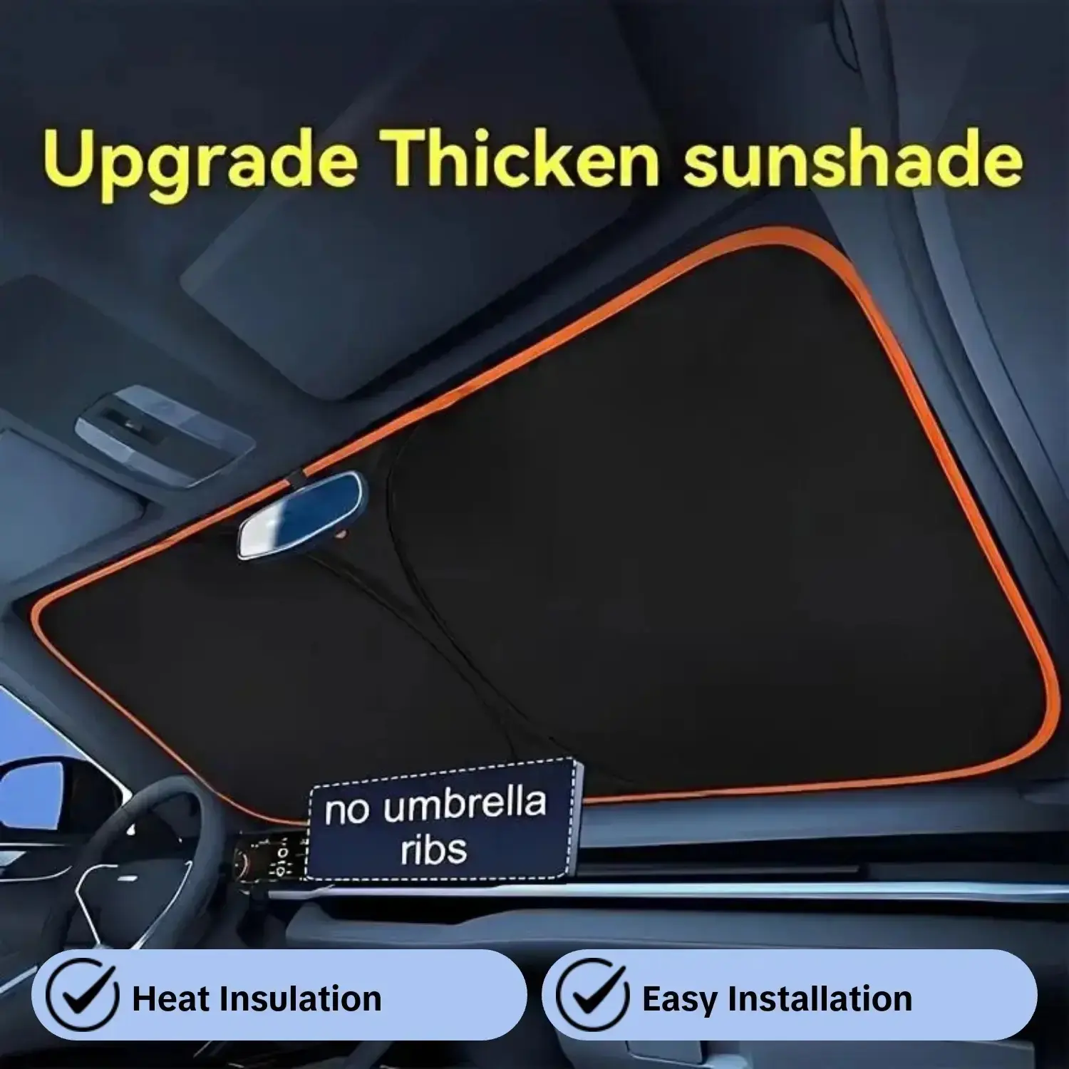 🚗 Front Window Car Sun Shade ｜ Portable Heat Blocking Windshield Visor Shield for Sedans, SUVs & Trucks