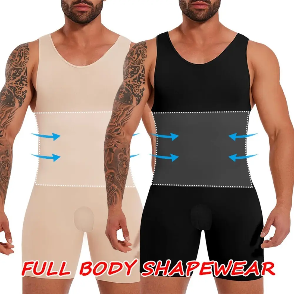 Men Tummy Control Full Body Compression Bodysuit Shapewear Stretchy Underwear Office Gym Daily Fajas Para Hombres Day Menswear