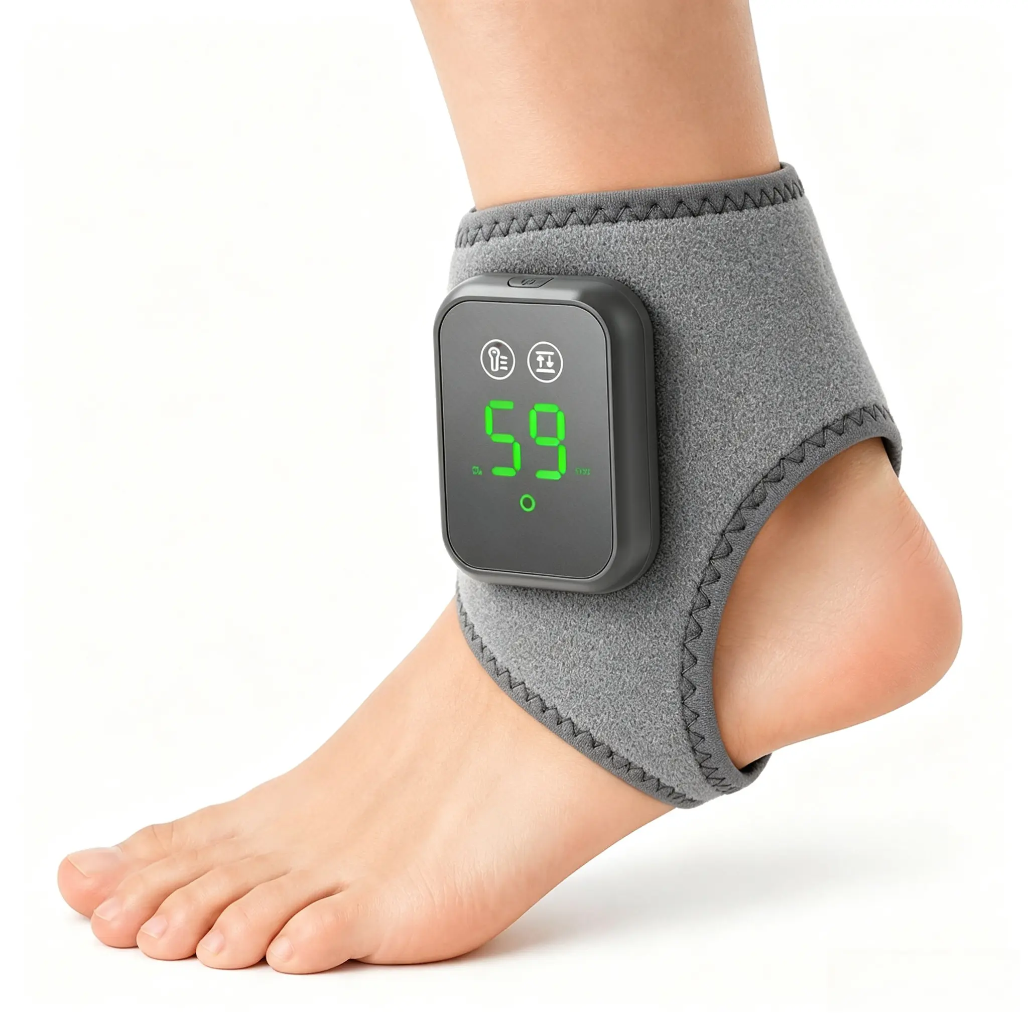 Cordless Foot and Ankle Massager with Heat,  Ankle Massager for Pain Relief, 5 Heat & 3 Vibration Settings, 30-Minute Timer, for Home, Office, Travel