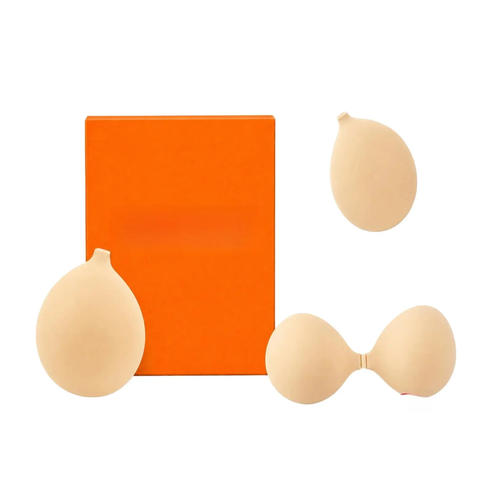 Strapless Push-Up Silicone Adhesive Sticky Bra For Women, Waterproof Sweat-Proof Invisible Underwear, Reusable Self-Adhesive Bra With Storage Tray And Spare Replacement Pads