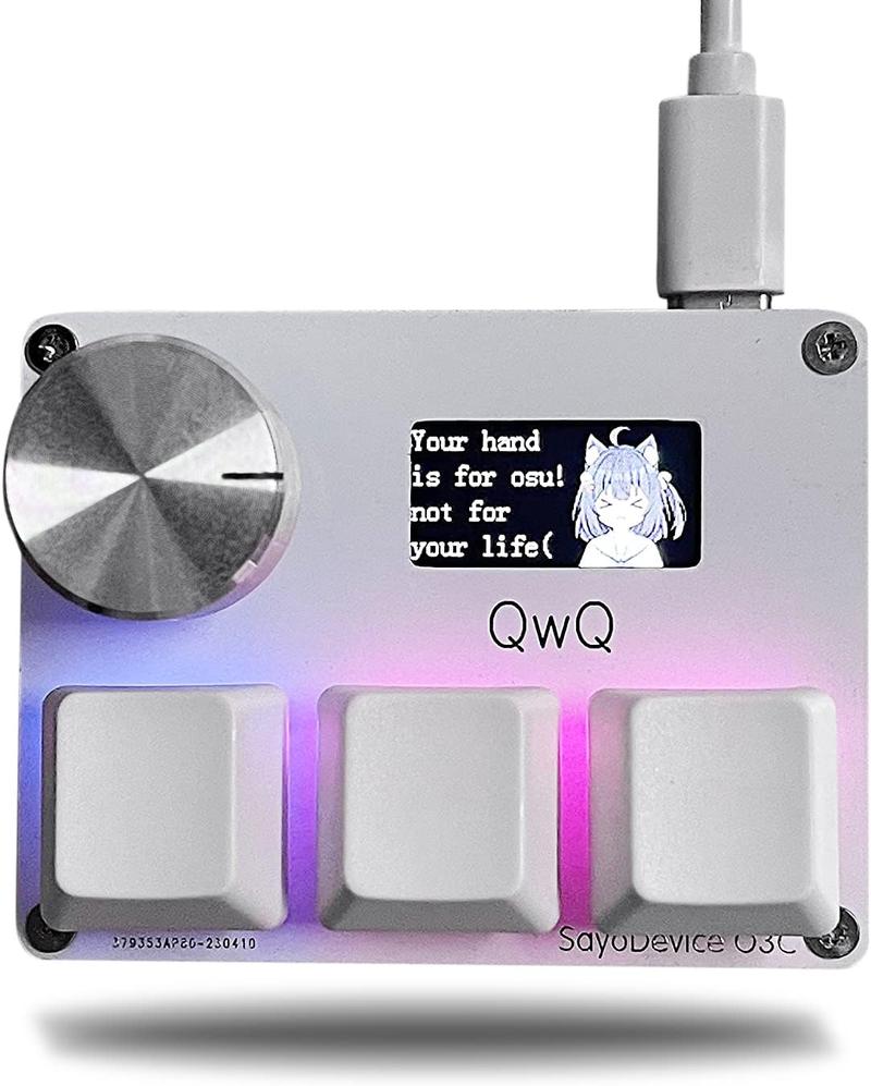 SayoDevice O3C OSU Keyboard Rapid Trigger Hall Switches Magnetic Linear Switches Keyboard with Knob and Screen,Copy Paste,Scut,Macro swap Mini