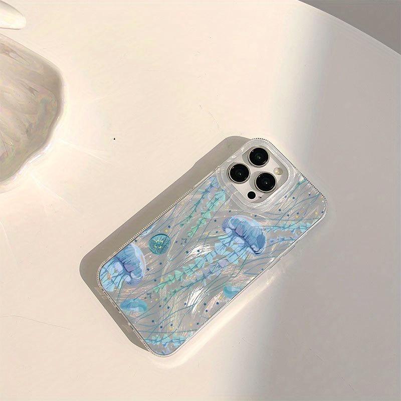 Jellyfish Ocean Phone Case for iPhone 17 16 15 14 13 12 11 Pro Max Plus & Samsung Galaxy S26 S25 S24 S23 S22 Ultra- Crystal Clear TPU+PET Hybrid, Shockproof Protection with Floating Tentacles & Bubble Accents Protective