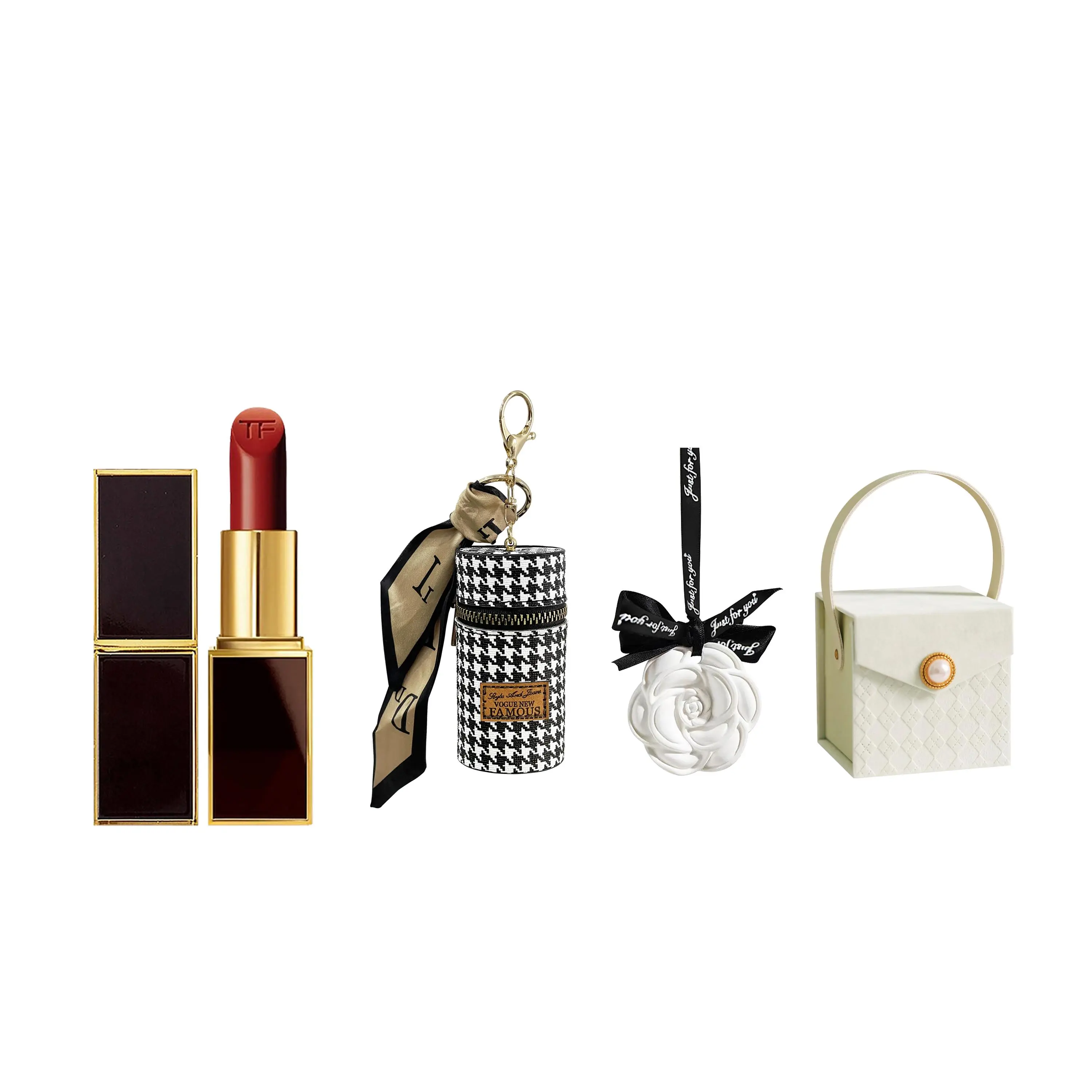 SAINT LAURENT Embossed Square Tube Sample Set Lipstick Perfume Aromatherapy Gift Sets Shimmer Natural Sample Kits