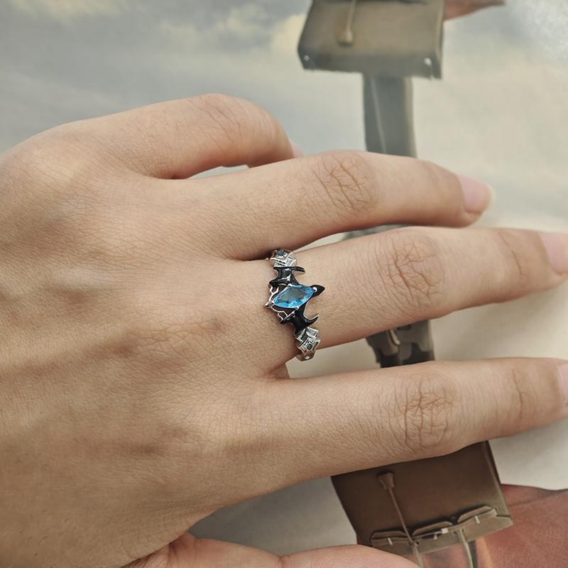 Game Genshin Impact The Doctor II Dottore Cosplay Ring Alloy Adult Unisex Adjustable Opening Rings Jewelry Accessories Gift