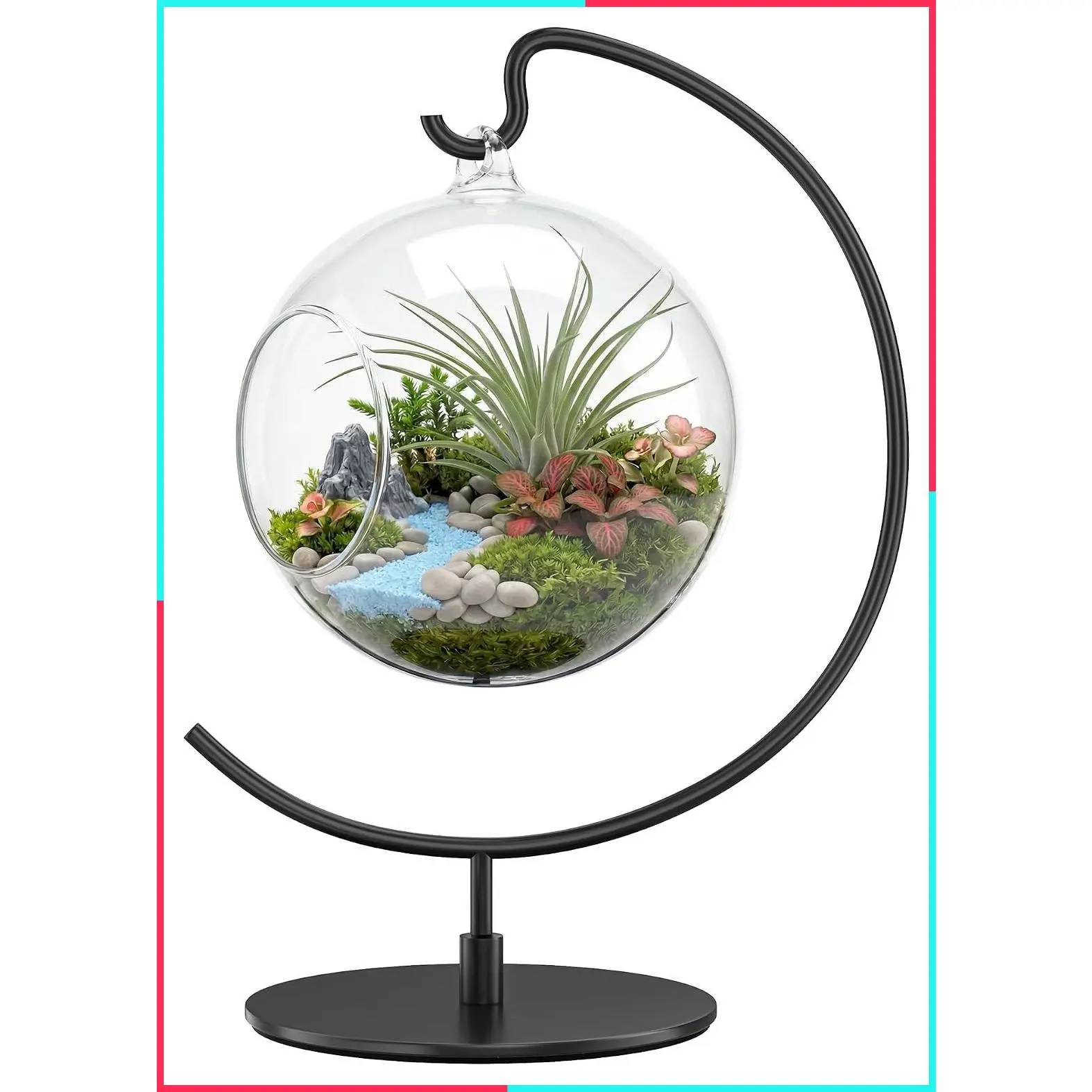 Christmas Ornament Display Stand with Hook for Glass Ball Ornaments