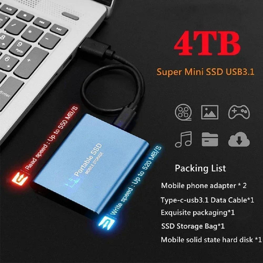 Portable SSD Drive High Speed Hard Drive External Hard Disk Type-C/USB Original Storage Device