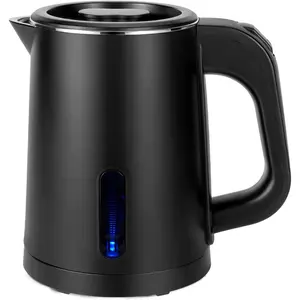0.8L Portable Mini Electric Kettle, Stainless Steel Hot Water Boiler Heater for Travel Tea Coffee, Auto Shut-Off & Boil Dry Protection, Black