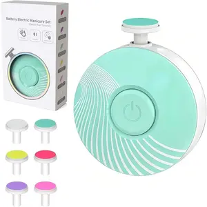 Baby Nail Trimmer Electric, Easy & Safe Baby Nail File  Newborn Infant Toddler, Whisper-Quiet Baby Nail Clipper, 6 Grinding Heads, Mint Green, Baby Shower Gift New model