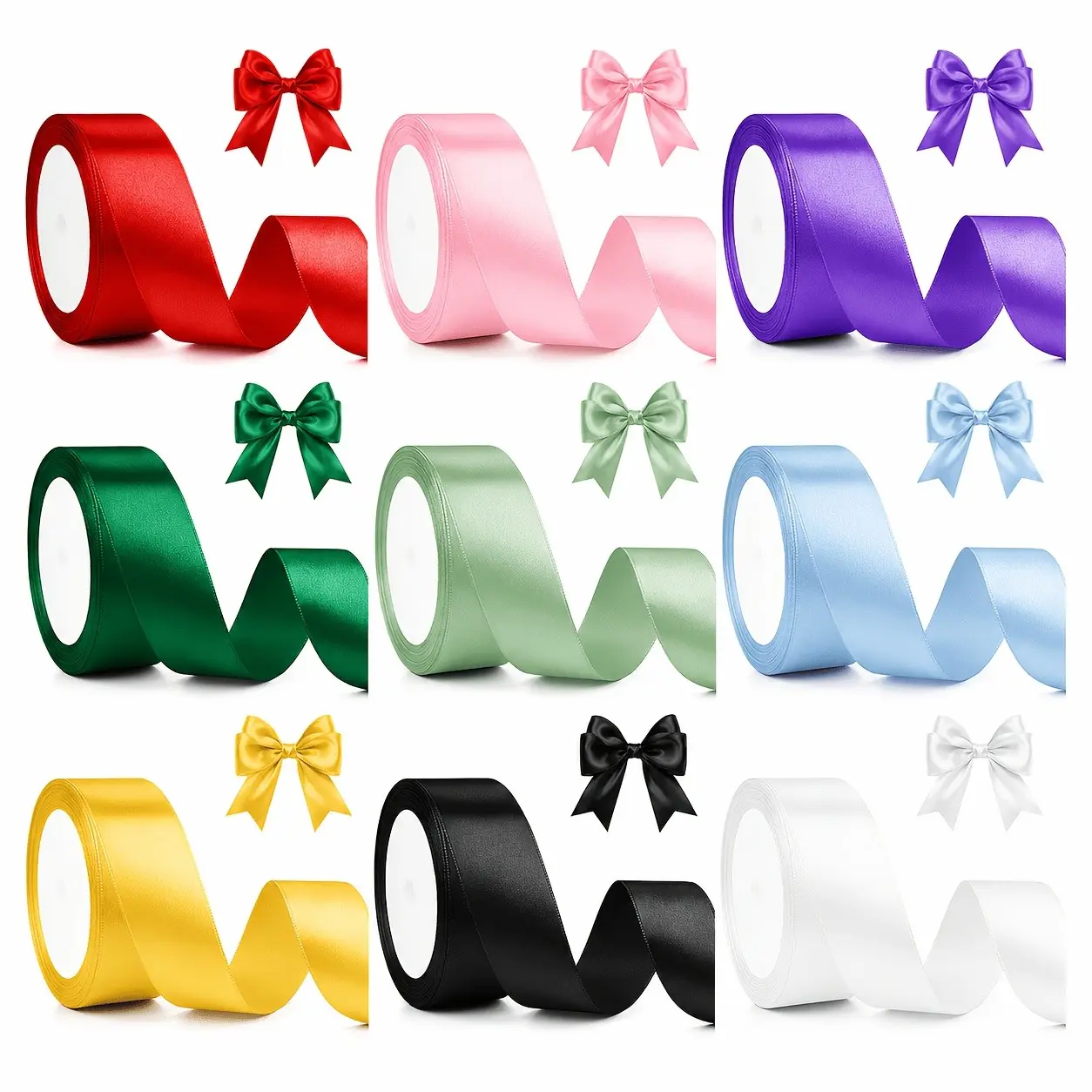 4cm Wide Satin Ribbon 23m, Gift Wrapping Decorative Ribbon, DIY Bow Ribbon for Christmas, Halloween, Valentine's Day, Wedding, Birthday Party