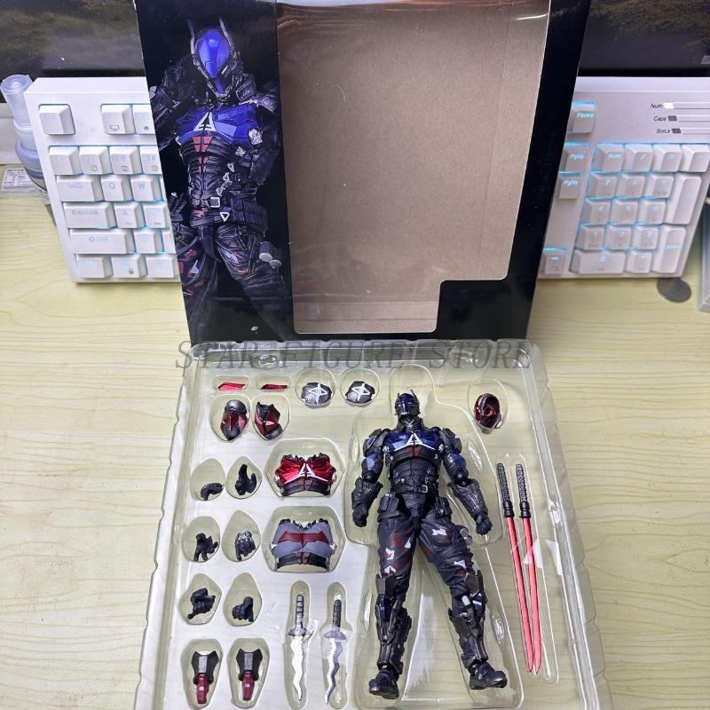 17cm AMAZING YAMAGUCHI Arkham Knight Action Figure PVC 024# Collectible Doll Ornaments Movable Bruce Wayne Figurine Model Toys