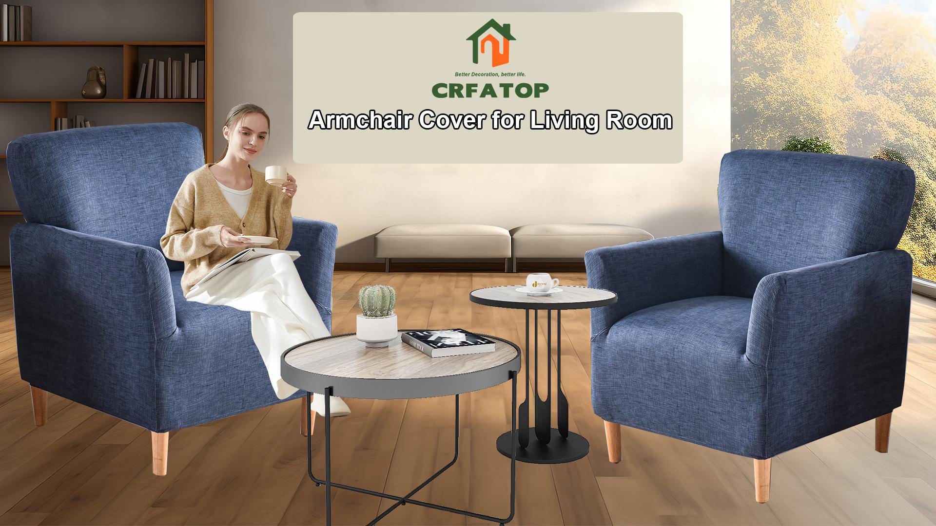 CRFATOP Stretch 1 Piece Chair Covers with Arms Printed Accent Chair Cover Armchair Flower Soft Banquet Armchair Covers Washable Chair Slipcovers for Living Room Office Reception Reading Sofa,02