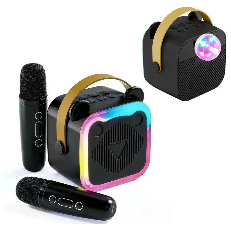 Dual Microphone K-Sing Machine with RGB Lights, Wireless Speaker, Home Ktv System, Perfect for Teenagers and Adults, Birthday Party Singing Fun