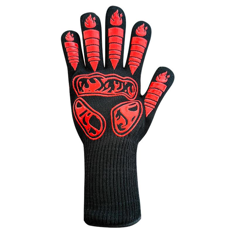 Heat Resistant 500°F Flame Retardant Fireproof Silicone Gloves for Kitchen Oven Microwave Anti-Scald Insulation