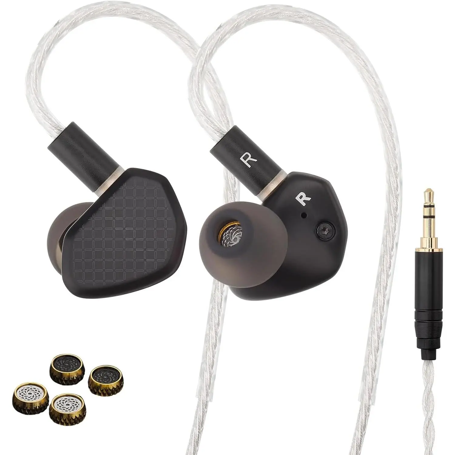 Klean Hi-Fi in Ear , Wired Gaming Earbuds, 10mm DLC Diaphragm Dynamic Driver, Wired Earphones, Interchangeable Tuning Nozzles, HiFi IEM for Audiophile, Musician & Gaming(Black, 3.5mm)