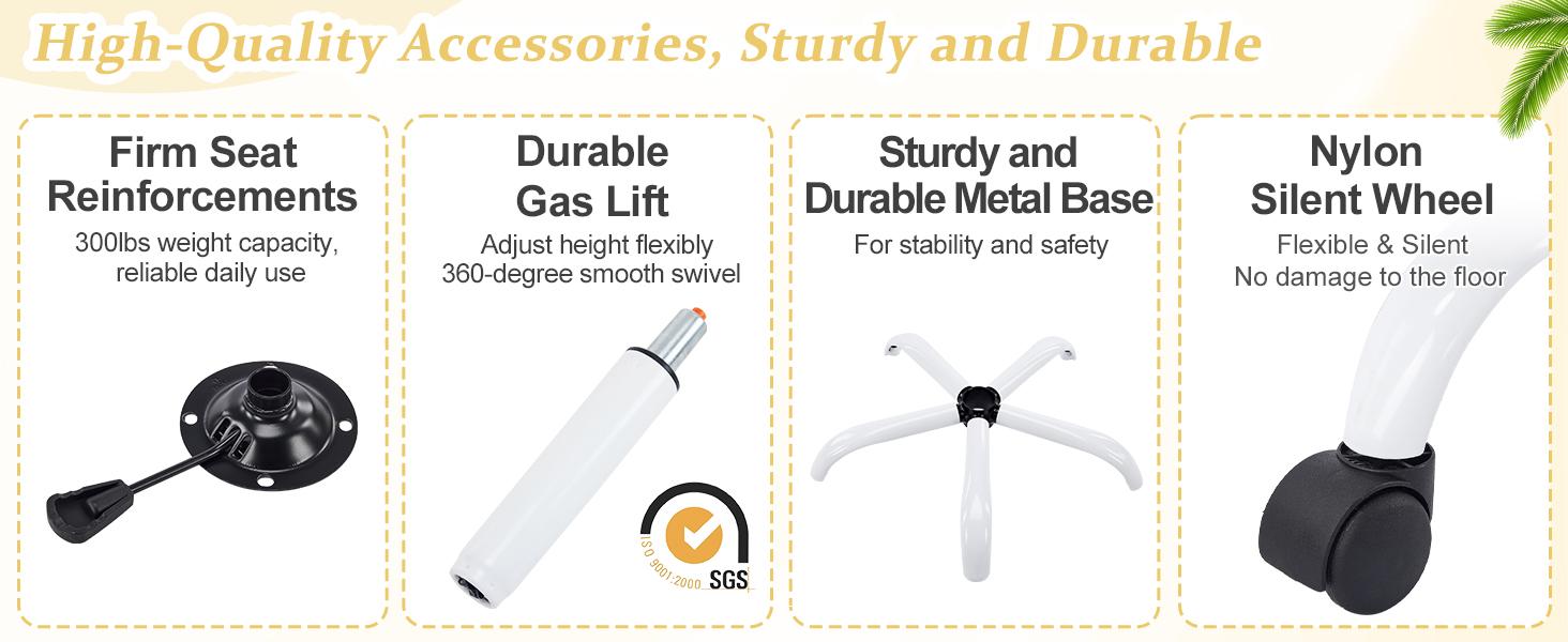 VINGLI Compact Small Desk Chair, Cute Armless Chair with Wheels, Vanity Chair with Low Back, Height Adjustable Task Chair for Small Spaces, Office, Bedroom, Make Up Room, PU Leather, White VINGLI Compact Small Desk Chair, Cute Armless Chair with Wheels, Vanity Chair with Low Back, Height Adjustable Task Chair for Small Spaces, Office, Bedroom, Make Up Room, PU Leather, White