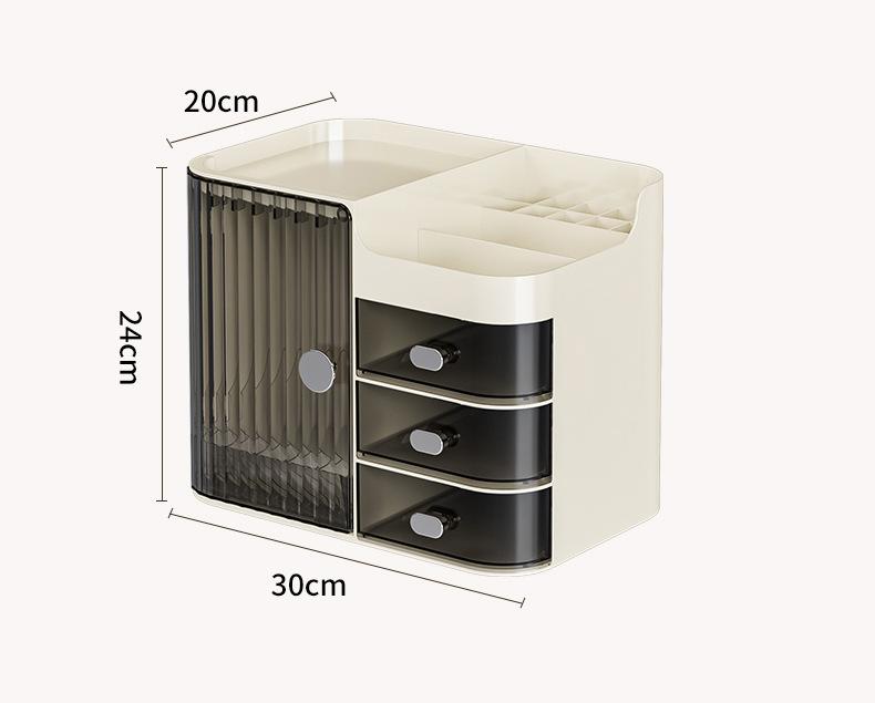 Light Luxury PP+PET Material, Cosmetic Dustproof Storage Rack, Multifunctional Transparent Lipstick and Skincare Display Rack, Large Capacity Face Mask Cosmetic Organizer Box