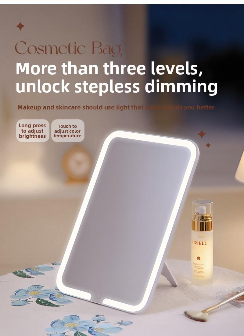 Internet Celebrity LED Makeup Case with Light and Mirror, Portable LED Makeup Bag with Large Capacity, Multifunctional Cosmetic Storage Organizer for Travel and Daily Use, Adjustable Light Makeup Box