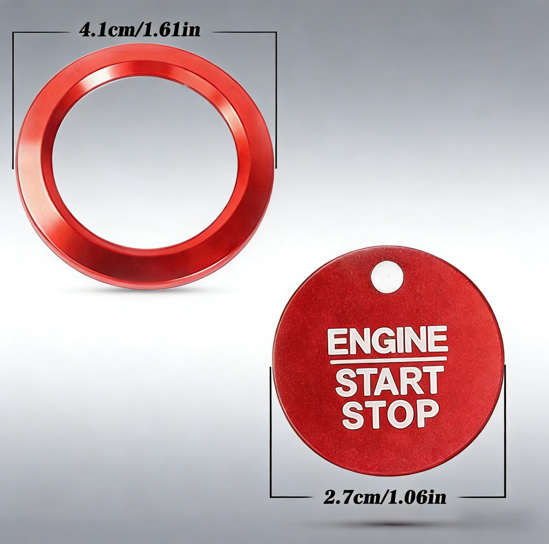 2-Pack Car Engine Start Button Covers, Stylish & Scratch-Resistant Upgrade, Compatible with Ford F150 & Other Models, Simple Clip-On Installation