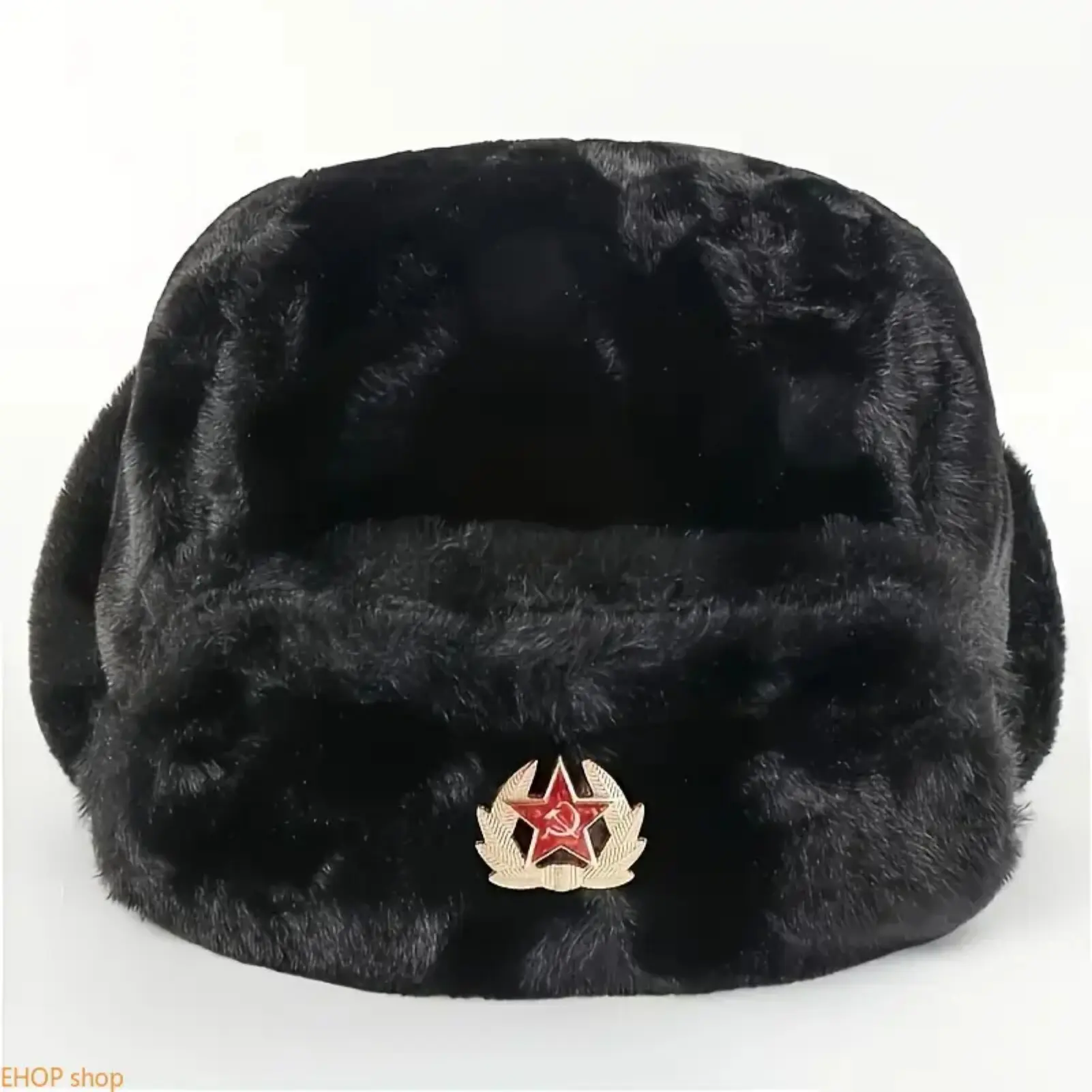 Women's Faux Fur Ushanka Hat, Solid Color Russian-Style Winter Hat with Warm Ear Flaps, Cozy Outdoor Fur Beanie for Cold Weather