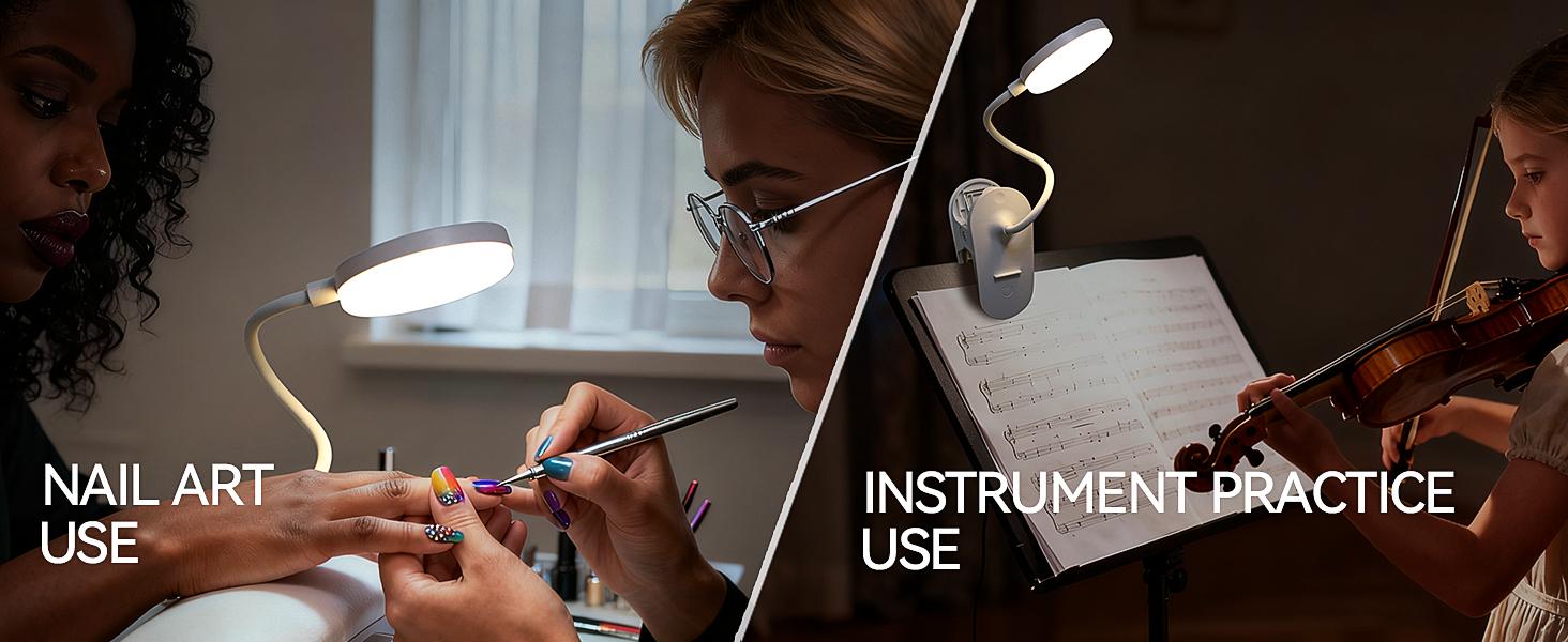 All-Scenario Clip on Lamp - 3600mAh Rechargeable Cordless Light, 360 Flexible Gooseneck, 5 Color 5 Brightness, Fits Bed Reading, Desk, Dorm, Travel, Camping, Eye-Caring - Perfect Gift for Anyone