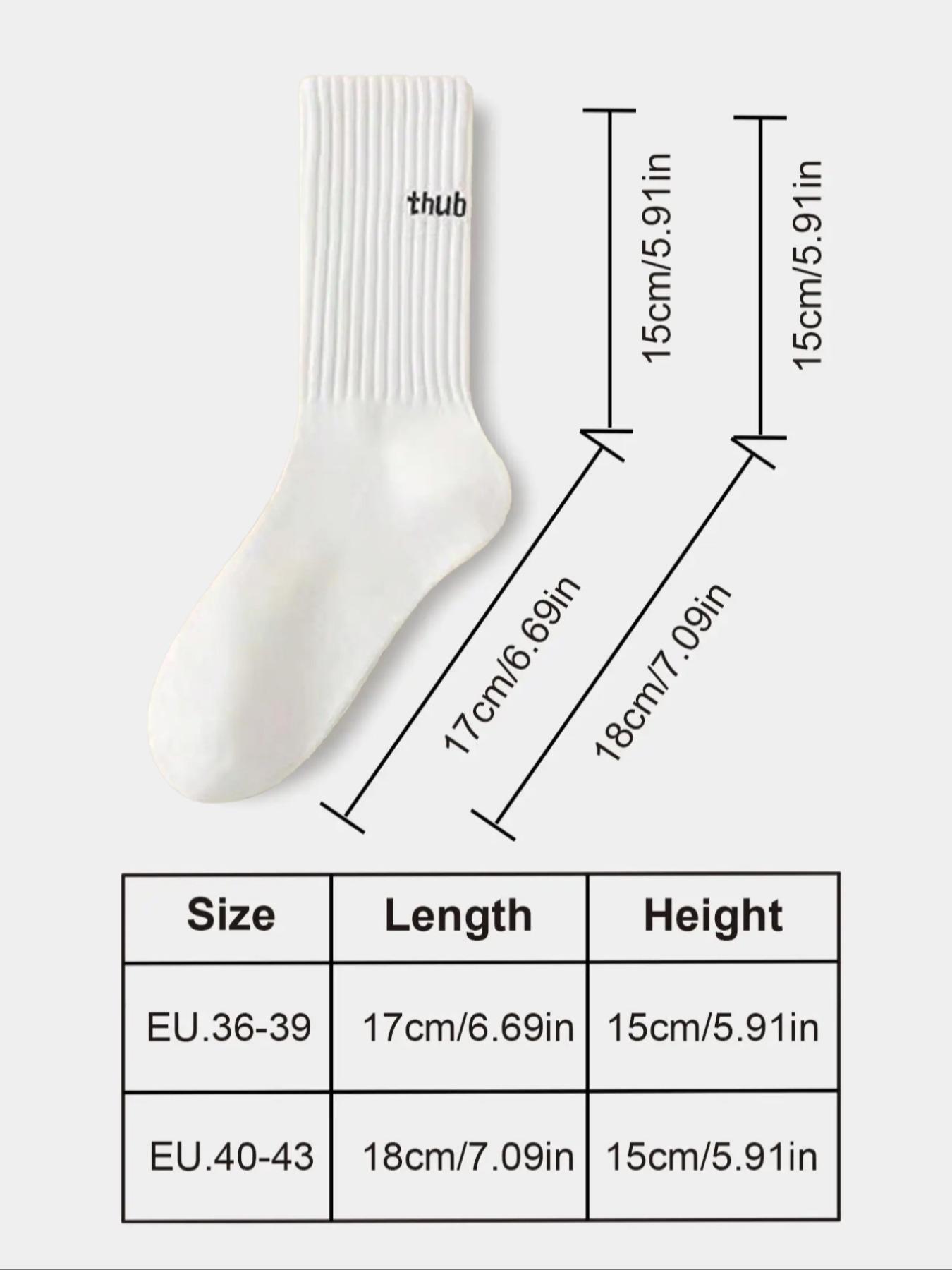 Women's Letter Print Crew Socks, Casual Moisture Wicking Mid-calf Socks, Soft Comfy Breathable Clothes for All Seasons Daily Wear