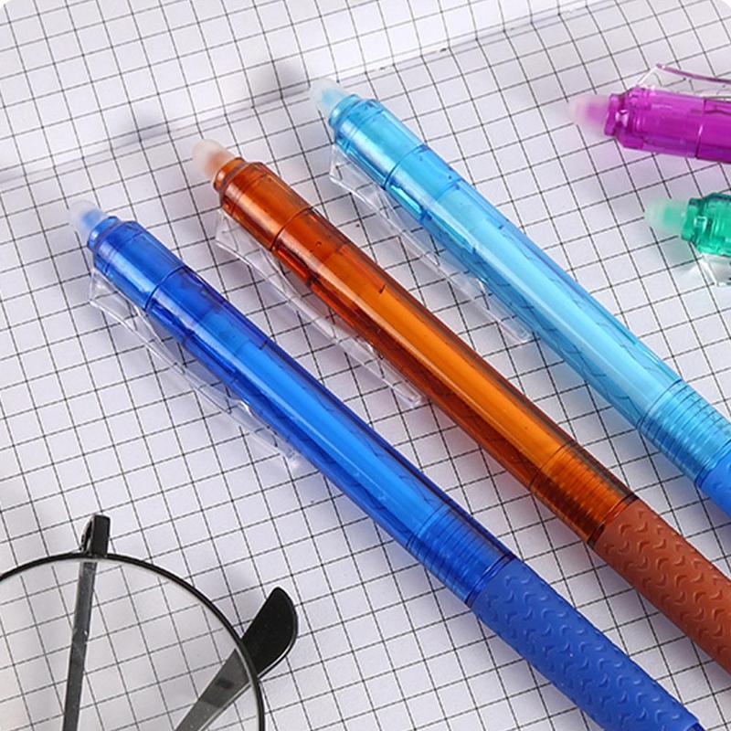 12 Colors Erasable Neutral Pen, 1/4 Sets 0.7mm Erasable Color Pen, Smooth Writing Pen for Homework Painting Diary Teachers Students Offices