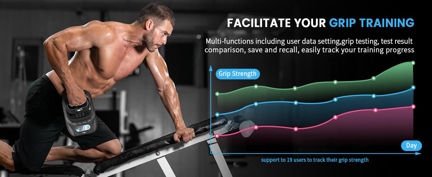 AGS 396lbs/180kg Grip Strength Tester, Hand Grip Dynamometer, Digital Grip Strength Tester with LCD Display, Adjustable Hand Grip Training Gauge, Hand Grip Testing for Sports Home School Use