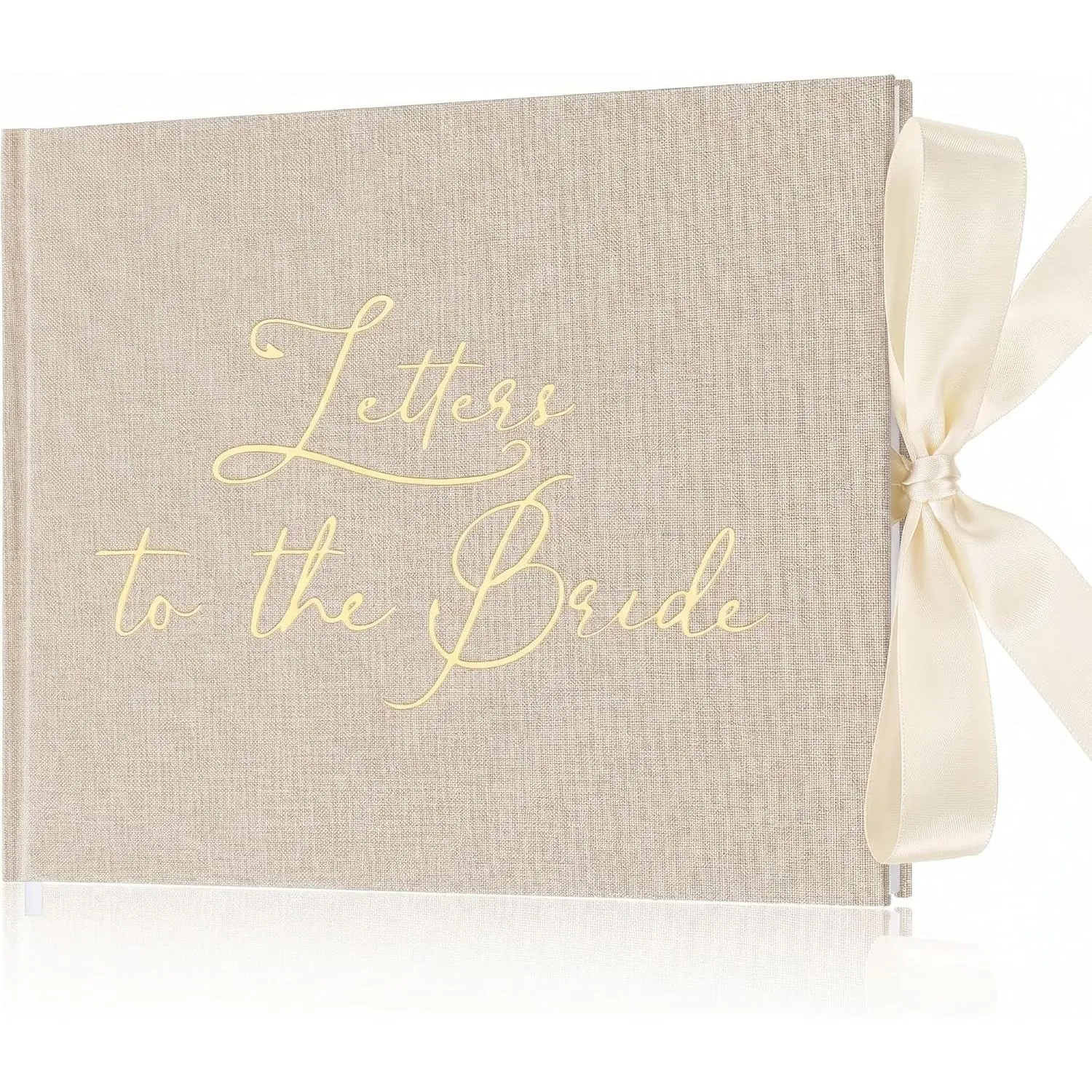 Wedding Guest Book Letters to Bride 8.5x7 Inch White Simple with Blank Kraft Pages, Bridal Shower Bachelorette Memory Book, DIY Scrapbook & Photo Album