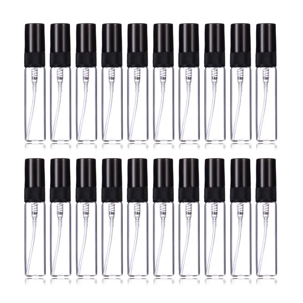5ml Perfume Mist  Bottles Refillable Mini Empty Travel Clear Refillable Atomizer Glass Bottles 20 count (5ml)