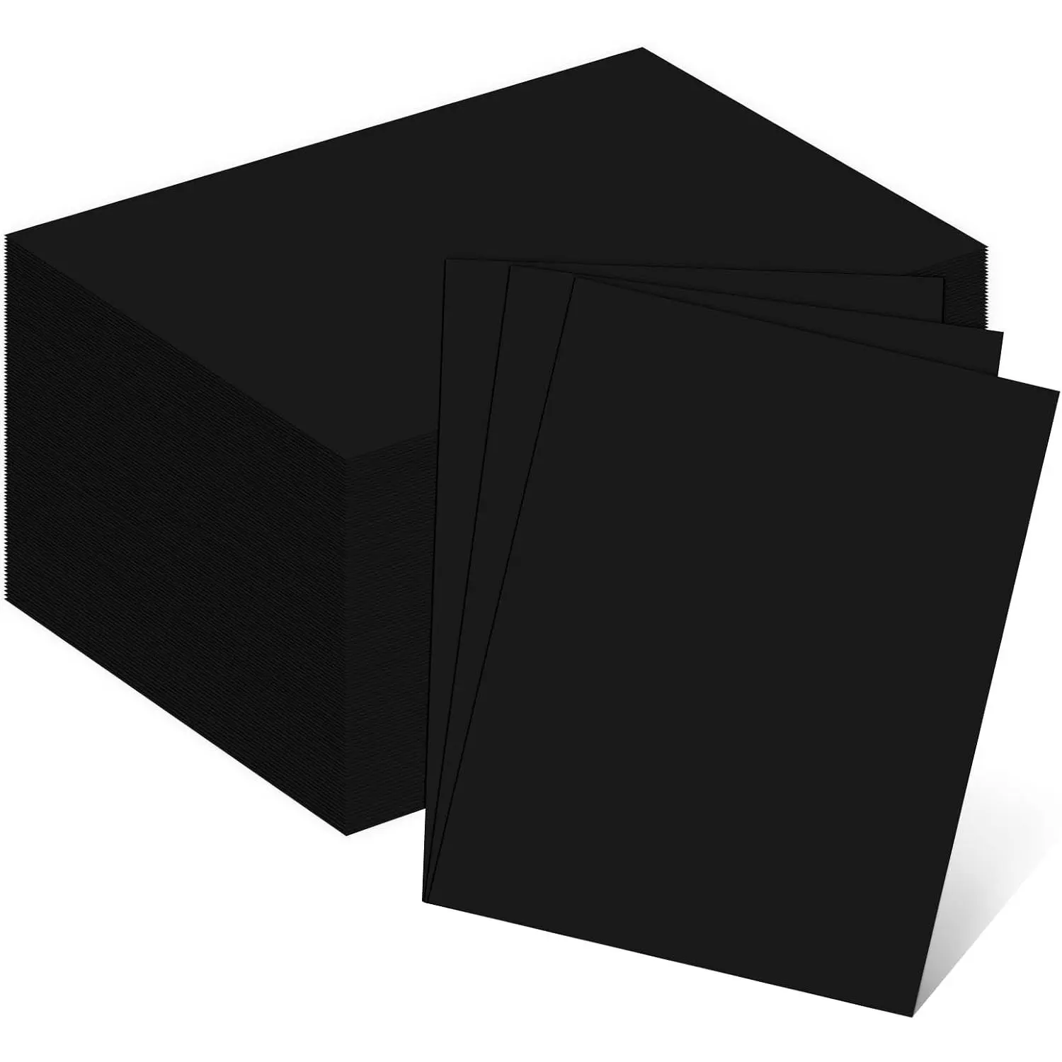 110lb 100 Sheets Black Cardstock Paper Heavyweight Construction Paper |  100 Sheets Halloween Thick Card Stock for Invitations, Menus, Scrapbook, DIY Cards