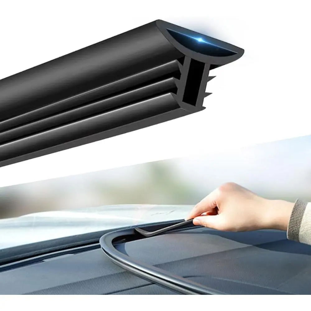 5.24Ft  Windshield Trim Seal Strip for Dashboard - Dust & Soundproofing Rubber Seal Strip for Comfortable Driving -  Cuttable Automotive Weather Stripping Fits   SUV