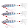 3PCS Saltwater Metal Jig Lures Set, Reflective Glow Fishing Baits with Feather Treble Hooks for Tuna Bass, Available in 25g 30g 40g 60g, Fishing Tackle, Fishing Gear