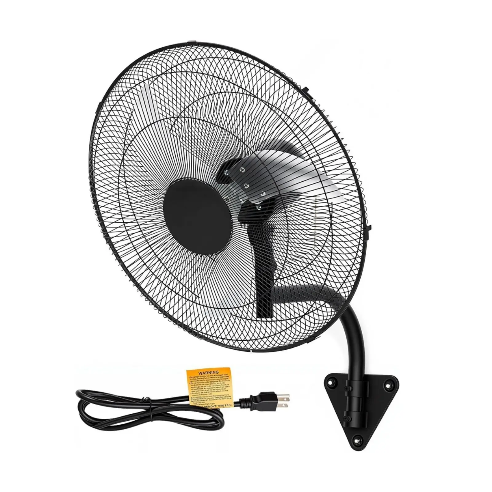 Oscillating Wall Mount Fan 20 Inch, 3 Speed High Velocity Industrial Wall Fan, 90° Oscillation & 30° Tilt Cooling, Metal Wall Fan for Home Garage Commercial Warehouse, Black