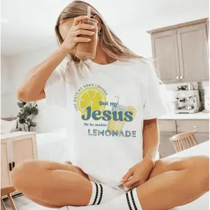 Youth & Adult Lemonade Faith T-Shirt, Life Gave Me Some Lemons but My Jesus He Be Makin' Lemonade tee, Inspirational Shirt.