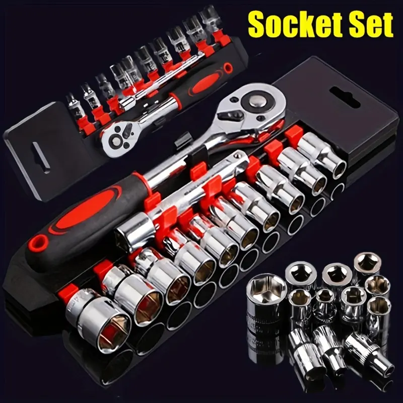 12pcs carbon steel set, multifunctional bicycle repair tool kit with extension rod and ratchet handle, suitable for motorcycle, car and boat maintenance, Car Tools Set