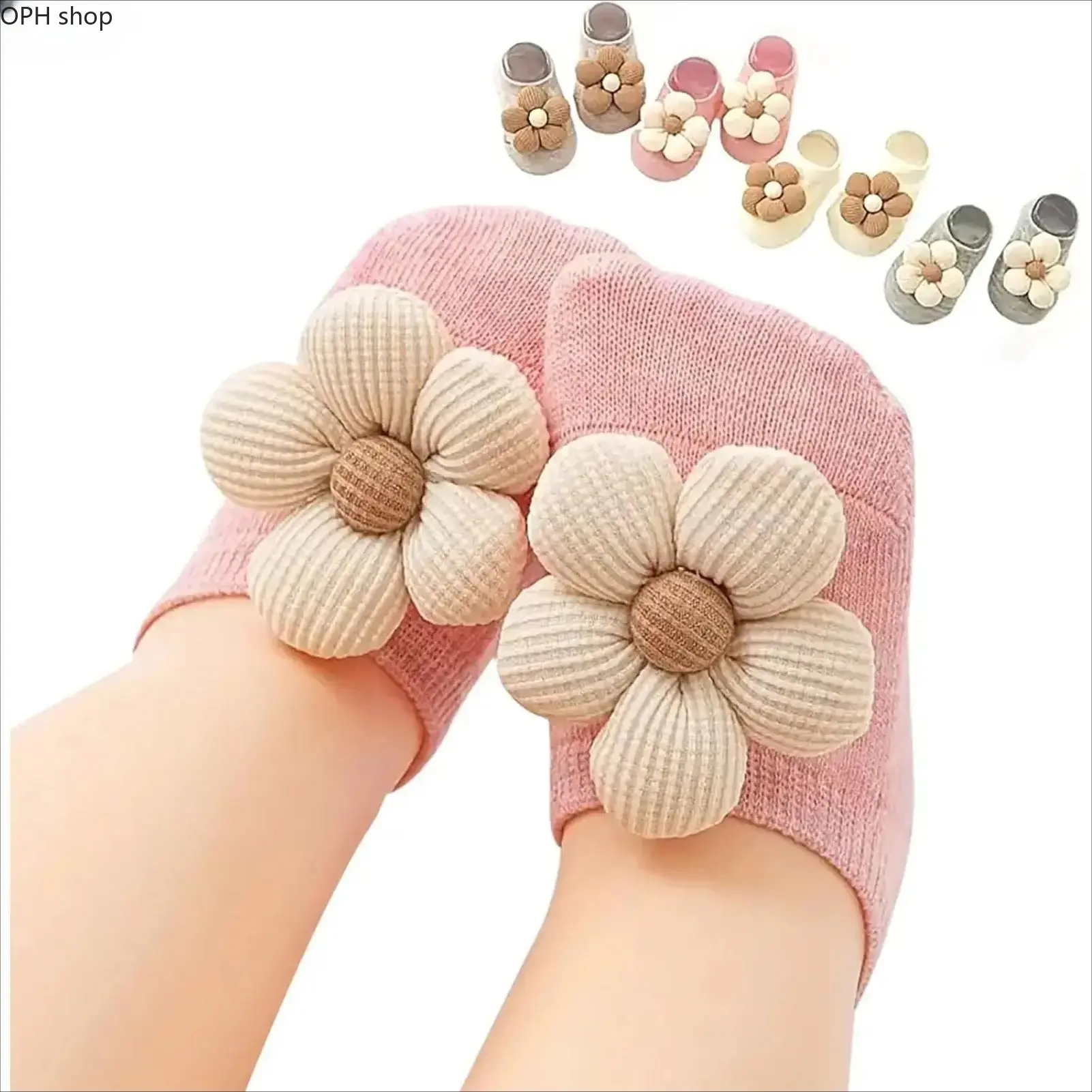 4-Pack Ankle Socks Soft Breathable Cute Animal Floral Princess Pattern Non-Slip Grippers Daily Casual Footwear Accessory