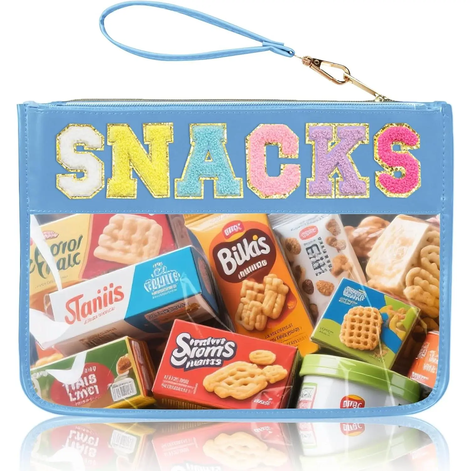 Snack Bags Clear Pouch Travel Makeup Bag Chenille Letter Bags for Zipper Pouch Clear  Bag Clearly Tote Bag Makeup Travel Bags for Women