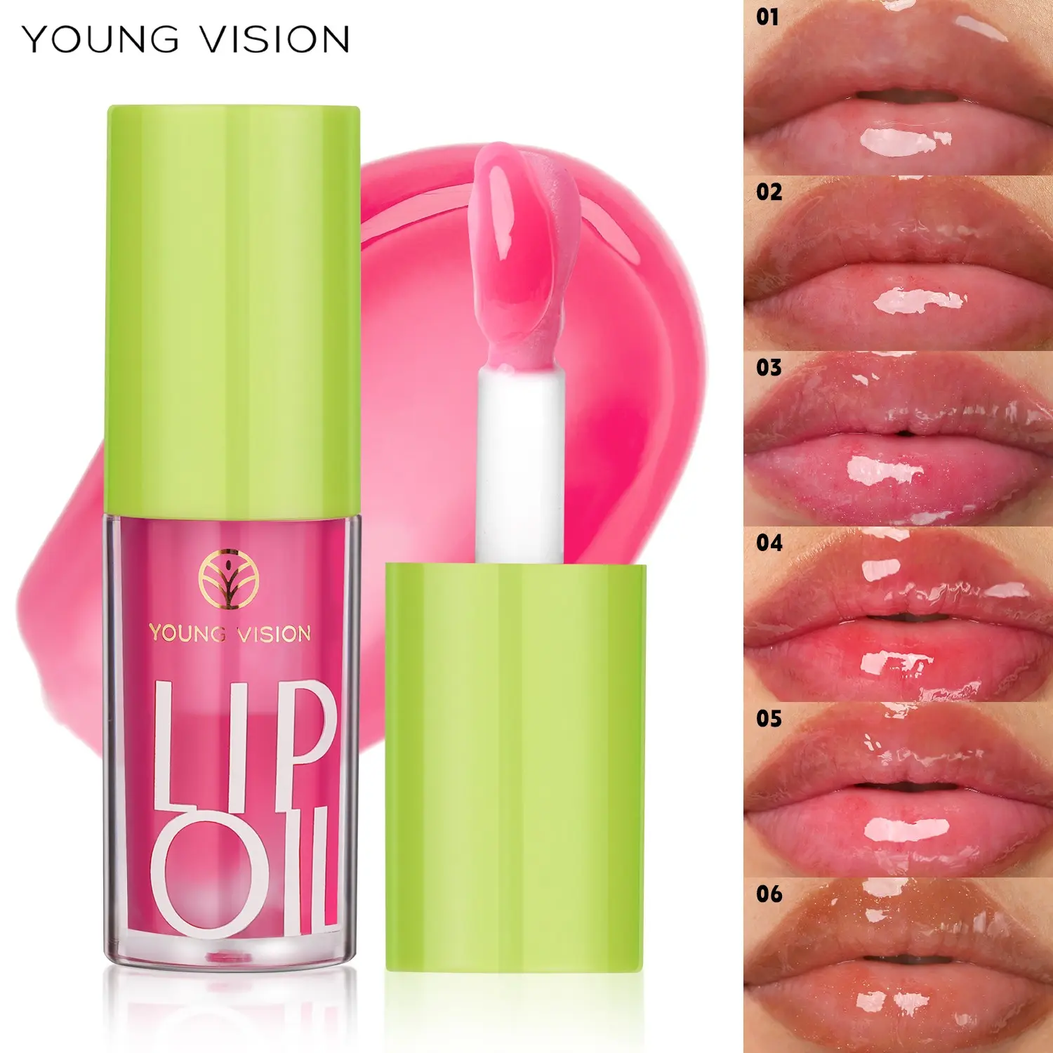 YOUNG VISION  Summer Refreshing Moisturizing Lip Gloss, Hydrating Glossy Lipgloss, Shiny Nourishing Lips, Lightweight Non-Sticky, Reduces Dry Lines, Daily Lip Care