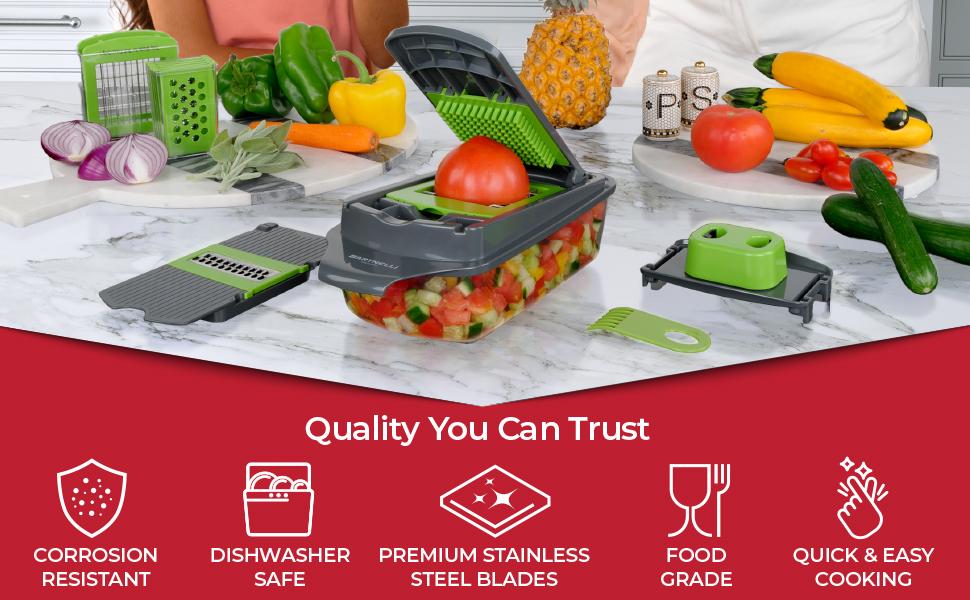 15Pc Multifunctional Kitchen Gadgets Set, Veggie & Cheese Grater, Cutter with Large Container, Easy to Clean with Bonus Brush Utensils Multicolor Vegetable Cutting Slicer Vegetable Slicer Dicer